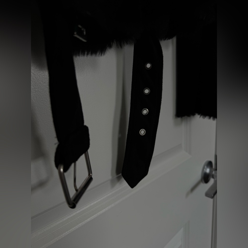 ZARA Motorcycle style jacket XS fur lined black suede - Picture 6 of 7